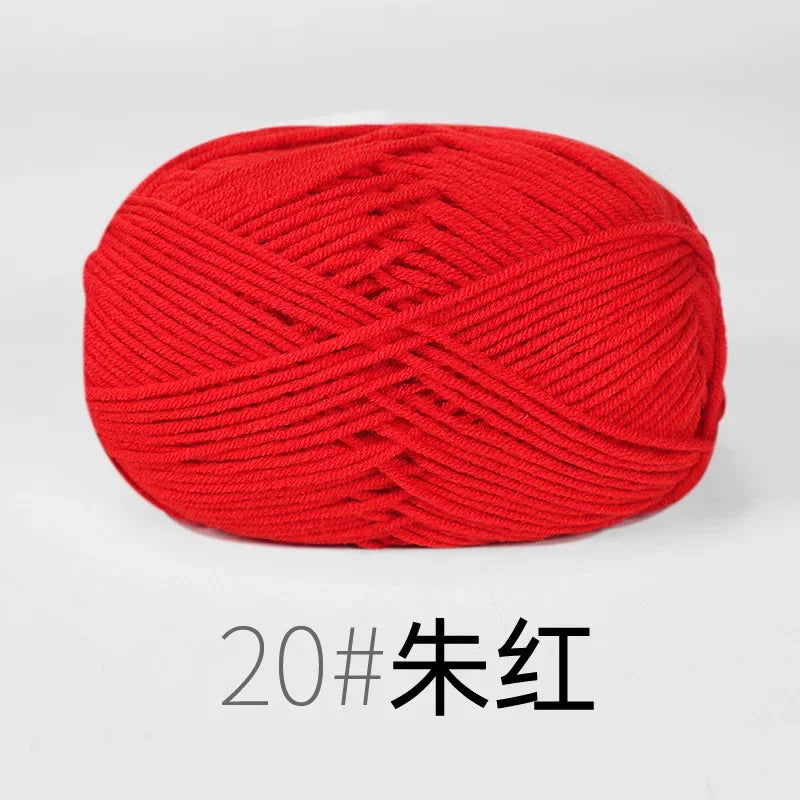 Organic Cotton Yarn 4ply Baby Milk Knitted Yarn For Craft Sweater Hat Dolls Scarves 1 Ball 50g Soft Wool Crochet Yarn Wholesale