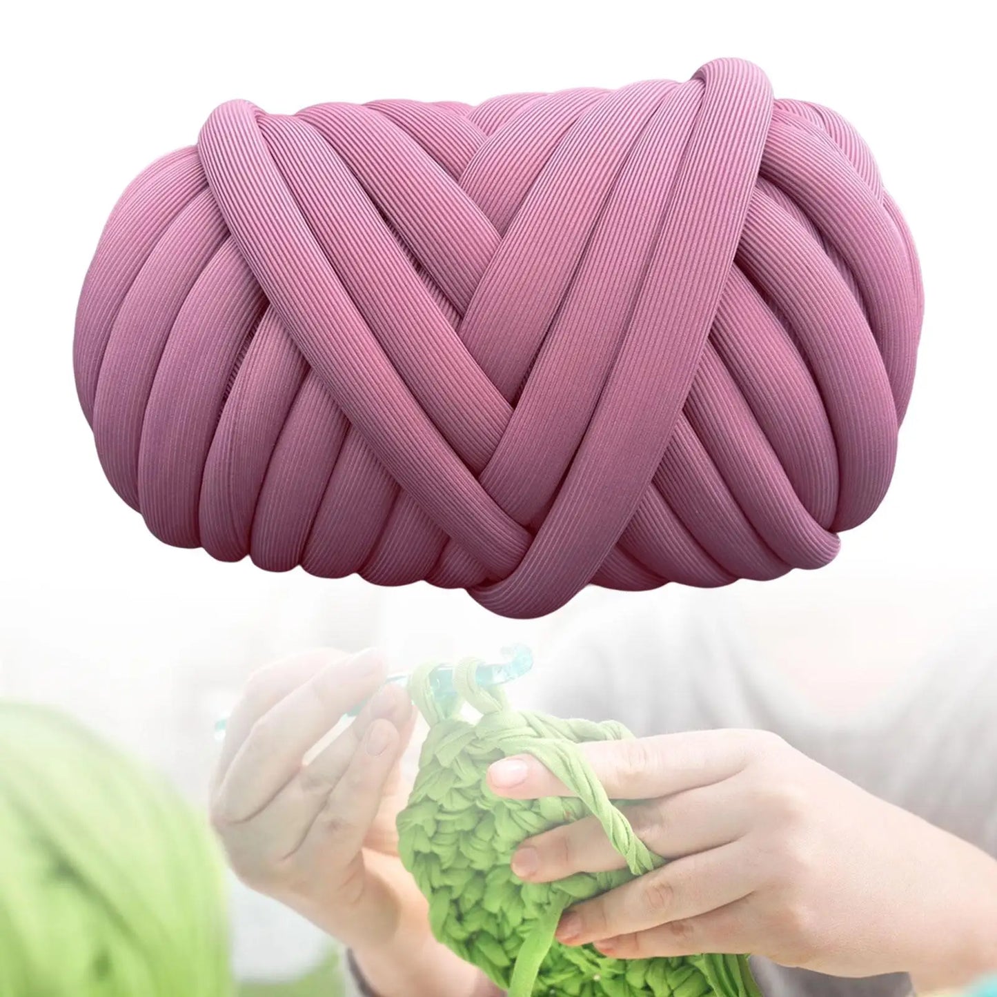 Chunky Yarn Washable Braided Knot 500G Tube Giant Yarn Jumbo Tubular Yarn for Crochet Rug Making Blanket Pillow Throw