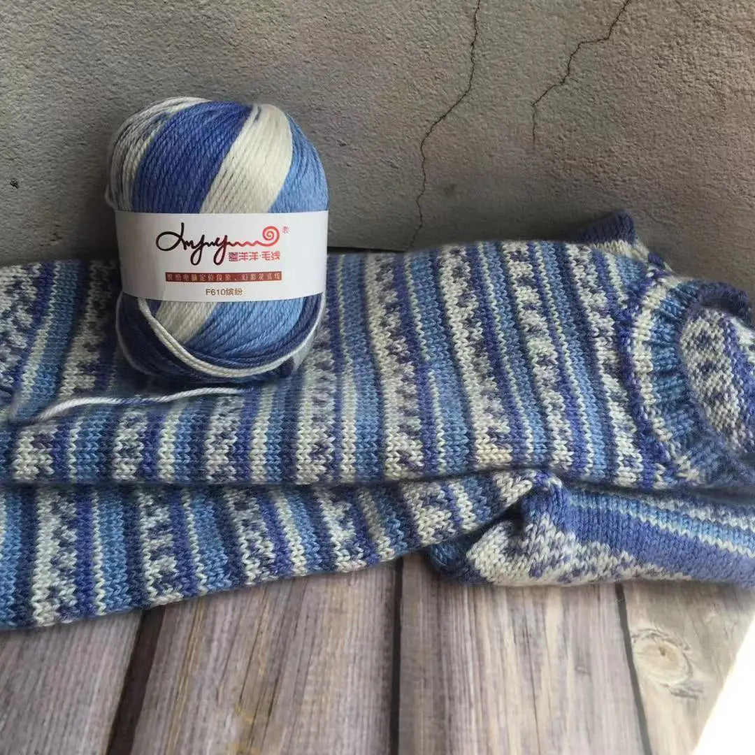 Baby Colored Yarn Handwoven DIY Medium and Fine Dyed Colored Yarn Knitted Scarf Sock Bag Thread Wholesale Crochet Thread