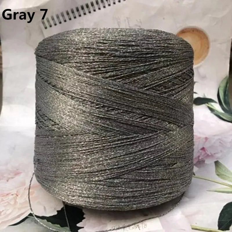 500g Fine Hollow Yarn Gold Silver Silk Bright Metallized Needle Thread Yarn DIY Handmade Accessories Colourful Crochet Wool Line