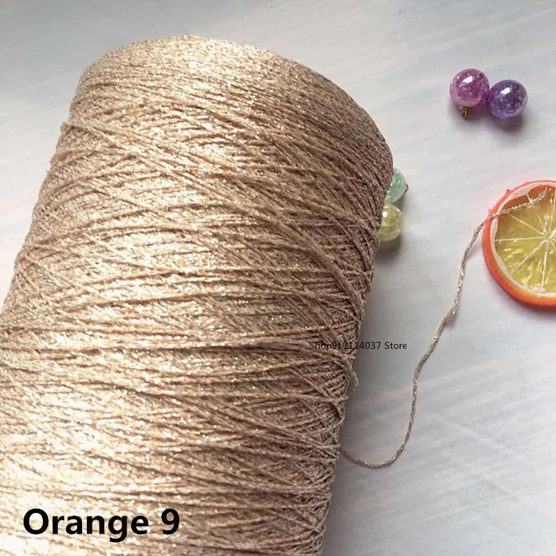 500g Fine Hollow Yarn Gold Silver Silk Bright Metallized Needle Thread Yarn DIY Handmade Accessories Colourful Crochet Wool Line