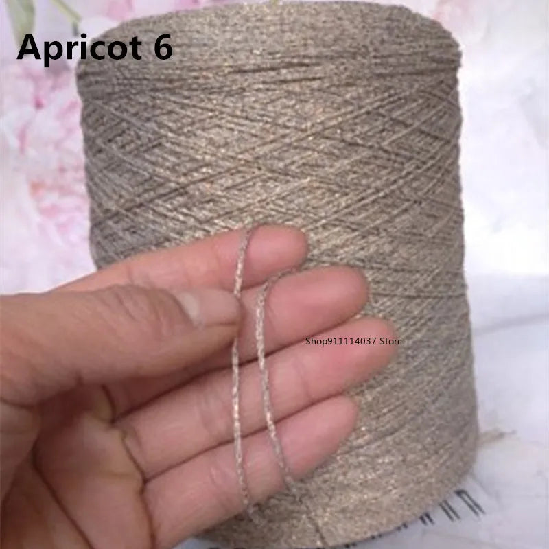 500g Fine Hollow Yarn Gold Silver Silk Bright Metallized Needle Thread Yarn DIY Handmade Accessories Colourful Crochet Wool Line