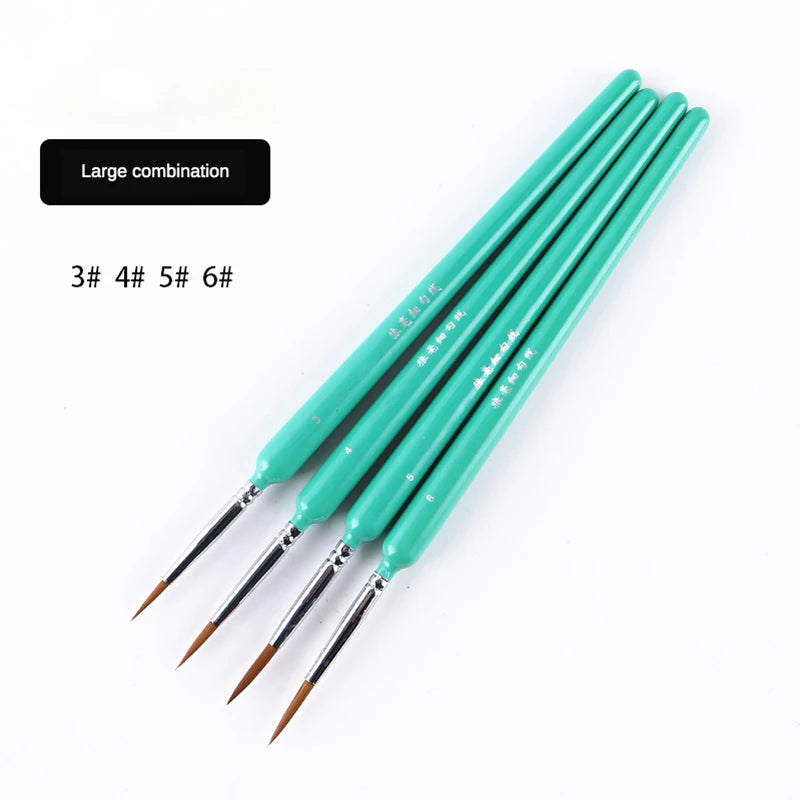 4/5/10pcs Miniature Hook Line Pen art painting brushes weasel hair paint brush gouache watercolor oil paint artists Hand Painted