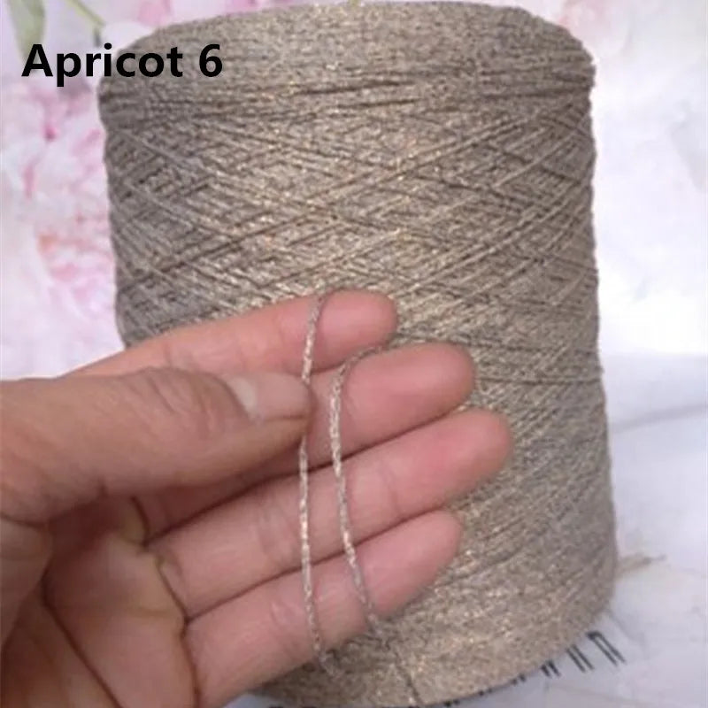 500g Fine Hollow Yarn Gold Silver Silk Bright Metallized Needle Thread Yarn DIY Handmade Accessories Colourful Crochet Wool Line