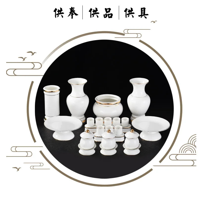 Incense burner for Buddha, household, indoor, ceramic, large incense burner, Buddhist utensils, holy water cup, incense burning