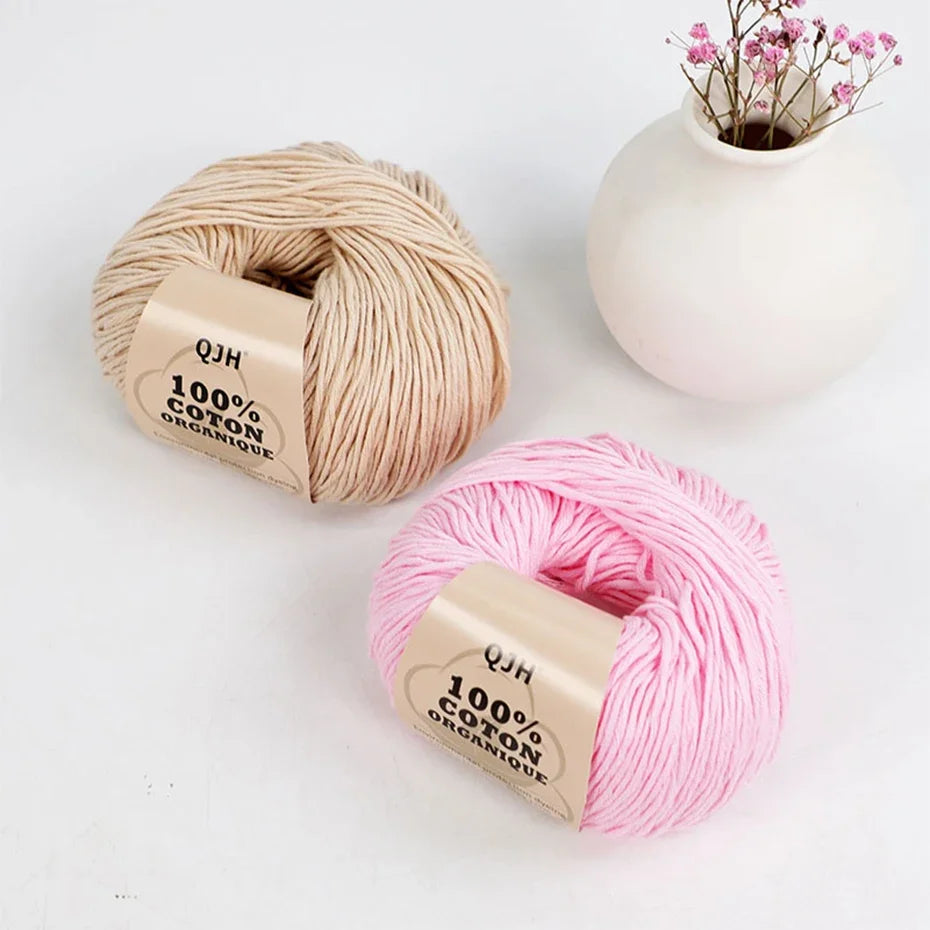 50g 100% Organic Cotton Yarn for Knitting Crocheting Crafts Hand Woven Sweater Yarn Cotton Yarn Threads Hand Knitted DIY Scarves