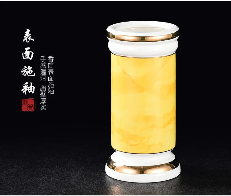 Incense burner for Buddha, household, indoor, ceramic, large incense burner, Buddhist utensils, holy water cup, incense burning