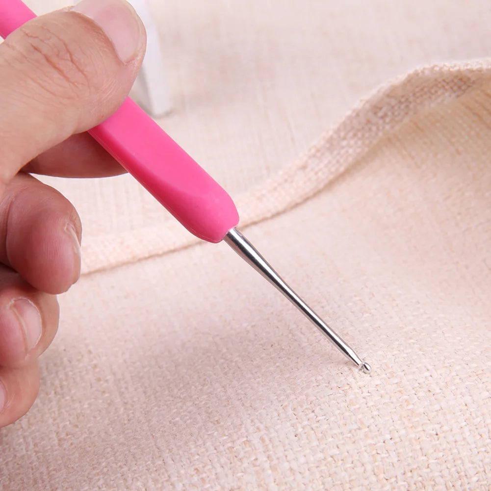 9/14/16PCS Crochet Hooks Kits with Storage Bag Soft Handle Crochet Needles Yarn Weave Knitting Needles Set DIY Weaving Tool