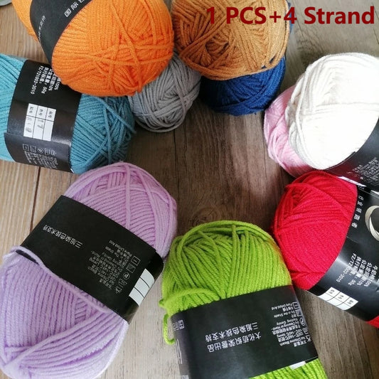 Organic Cotton Yarn 4ply Baby Milk Knitted Yarn For Craft Sweater Hat Dolls Scarves 1 Ball 50g Soft Wool Crochet Yarn Wholesale
