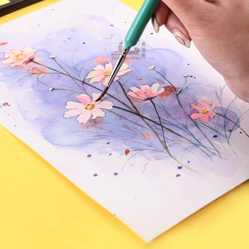 4/5/10pcs Miniature Hook Line Pen art painting brushes weasel hair paint brush gouache watercolor oil paint artists Hand Painted