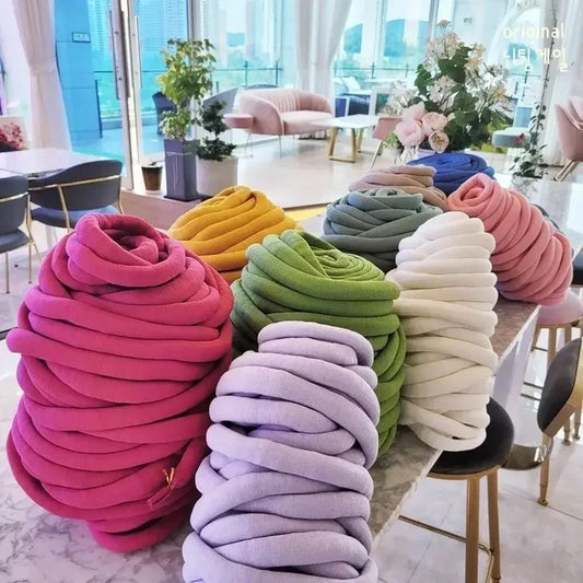 Giant Velvet Yarn Hand Knitting Woven Thread Basket Blanket Carpets Velvet Thick Super Bulky Chunky Yarn DIY Arm knit Blanket