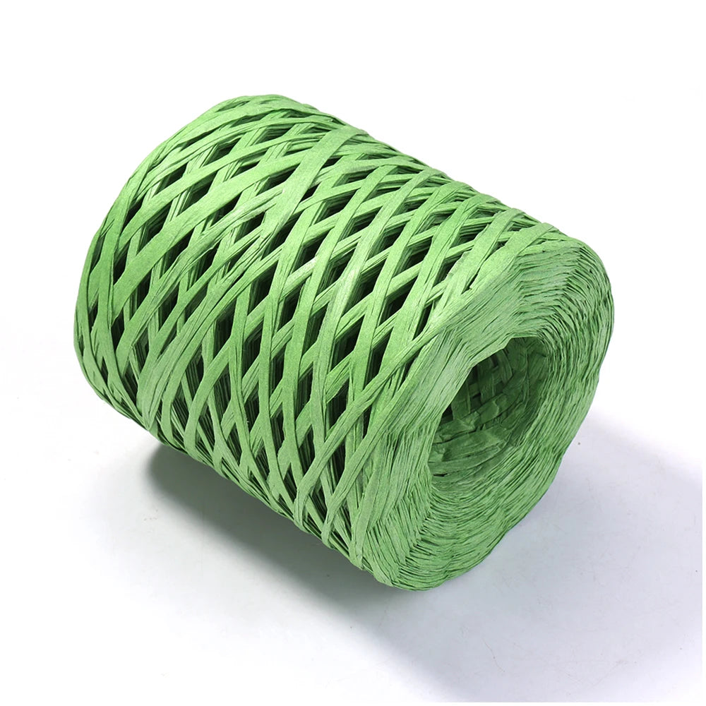 200m Natural Raffia Straw Yarn Thread Raffia Paper Ribbon Yarn Knitted Crocheting Rope For DIY Crafts Wrapping Decoration