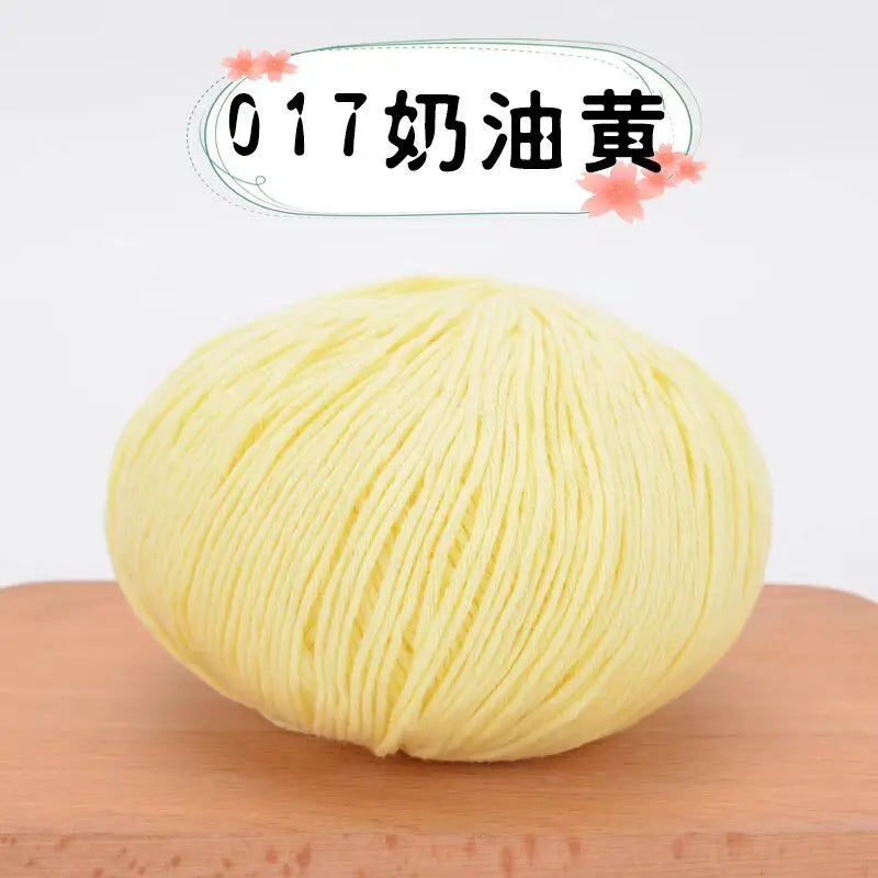 50g 100% Organic Cotton Yarn for Knitting Crocheting Crafts Hand Woven Sweater Yarn Cotton Yarn Threads Hand Knitted DIY Scarves