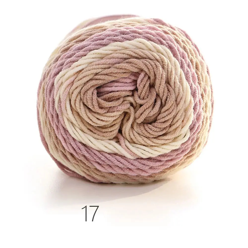 100grams Rainbow Color Hand-woven Cotton Yarn Soft Crochet Thick Yarn For Hand Knitting Warm Sweater Sofa Cushion Scarf DIY