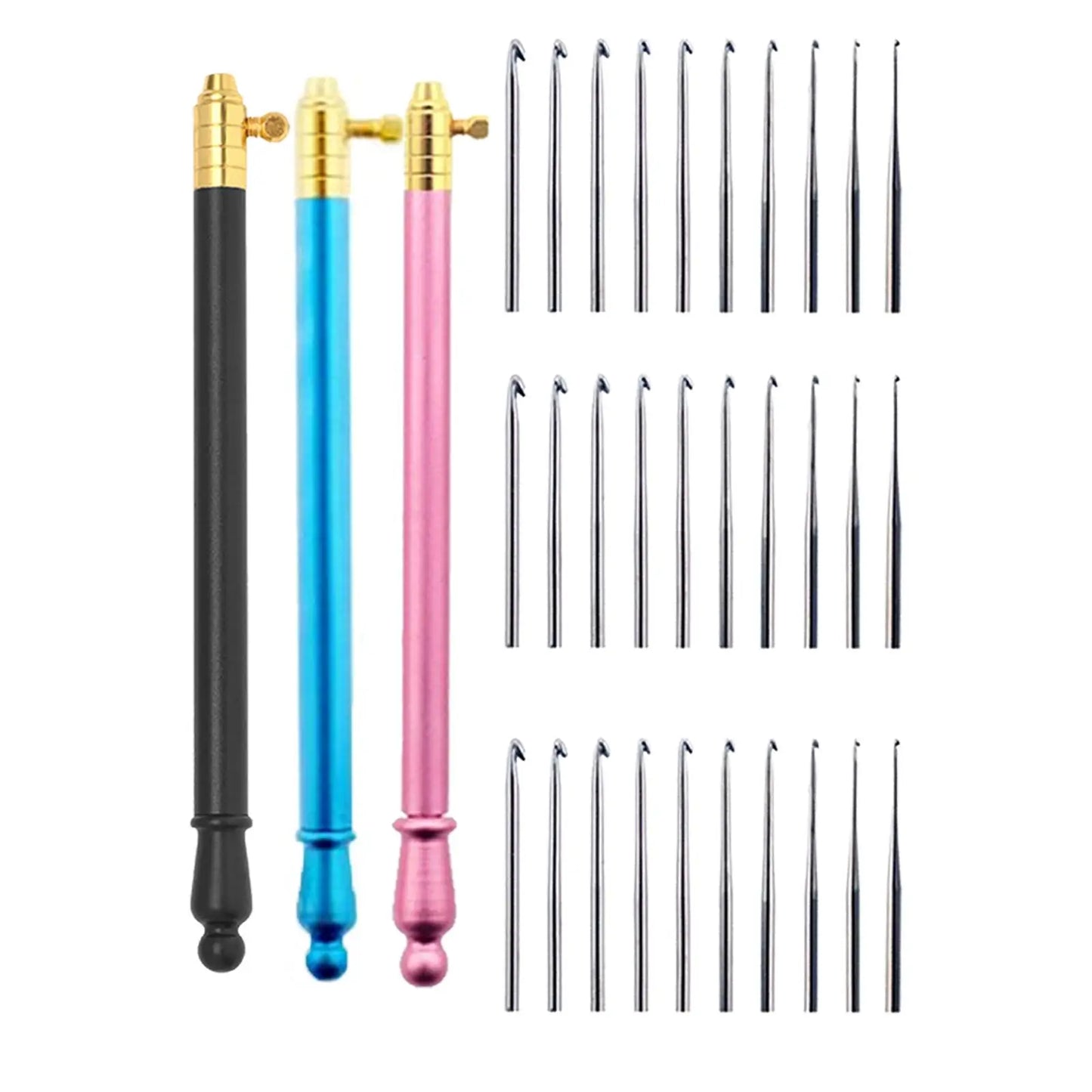 Crochet Hook Kit with Interchangeable Pins for Crafting Projects