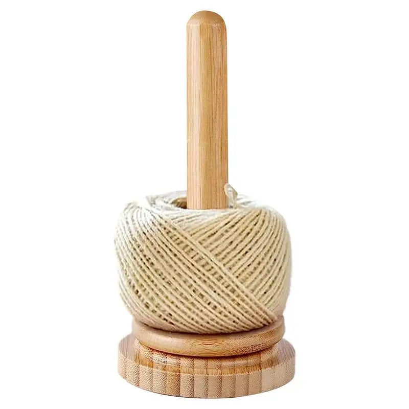 Yarn Holder Stand Wood Manual Yarn Winder Dispenser Rotating Yarn Ball Storage Knitting Accessories forCutting Sewing Crocheting