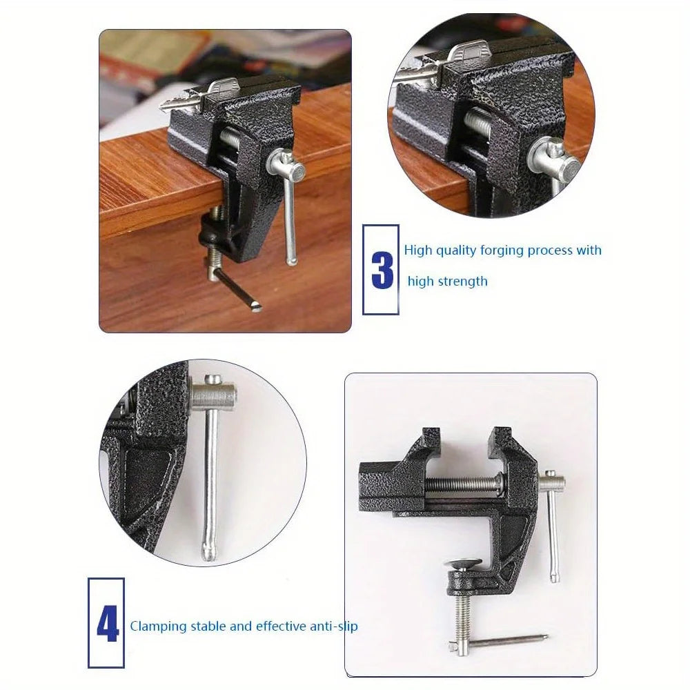 1-piece bench vise, small bench vise, workbench precision flat-nose pliers, industrial-grade heavy-duty bench vise