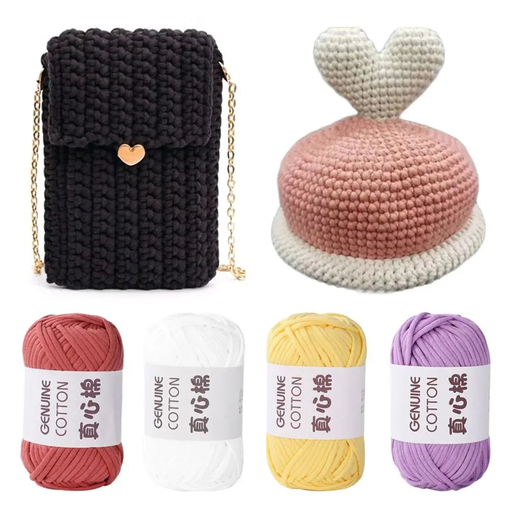 50g Cotton Yarn Beginner Crochet Yarn Easy To Use Cotton Yarn for Hand Knitting Weaving DIY Scarves Blankets Hat Clothes