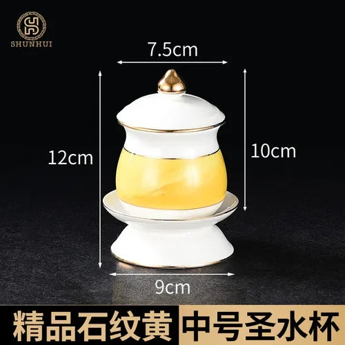 Incense burner for Buddha, household, indoor, ceramic, large incense burner, Buddhist utensils, holy water cup, incense burning