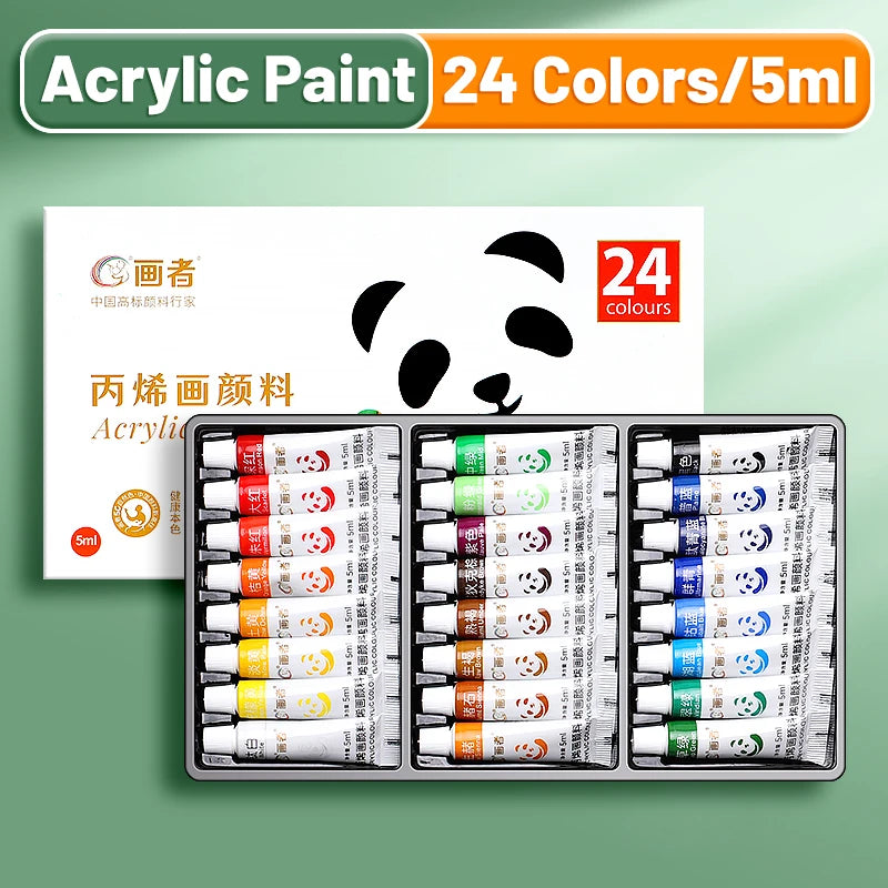 Acrylic Paint Set 12/18/24 Colors 5ml/0.17oz,Water-Proof Portable Art Rich Pigments for DlY Craft,Drawing,Painting,Canvas, Rock