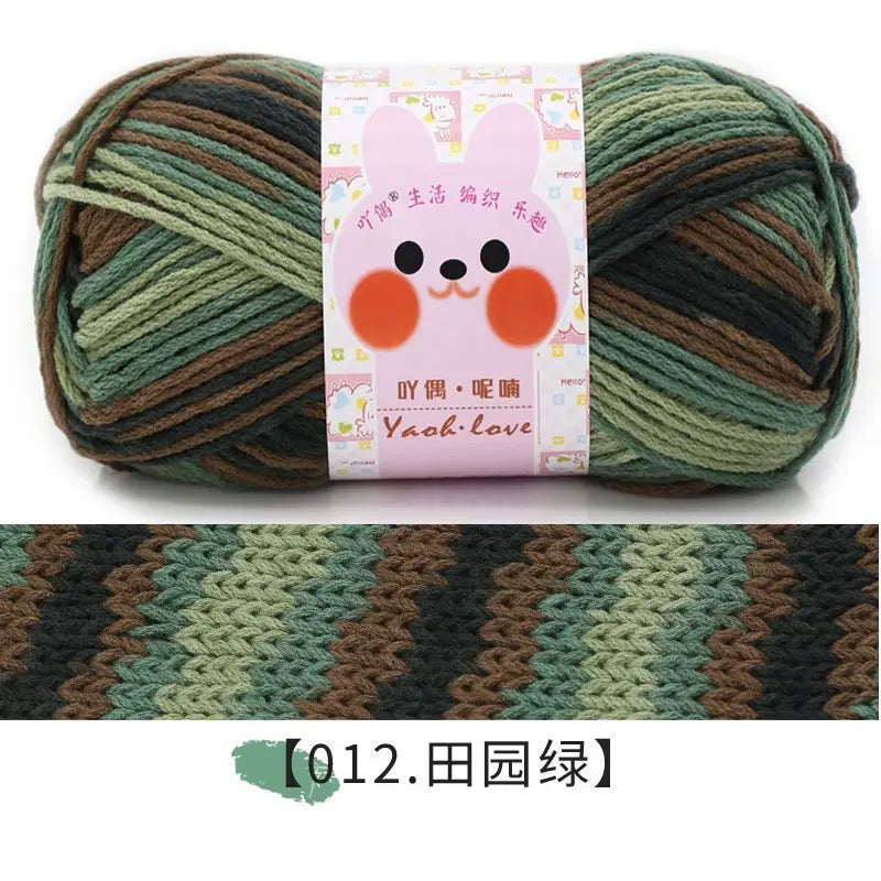 100g/Roll 170M Rainbow Cotton Yarn Segment Byeing 6 Strands Milk Cotton Yarn Threads Hand Knitted Baby DIY Scarves Socks Line