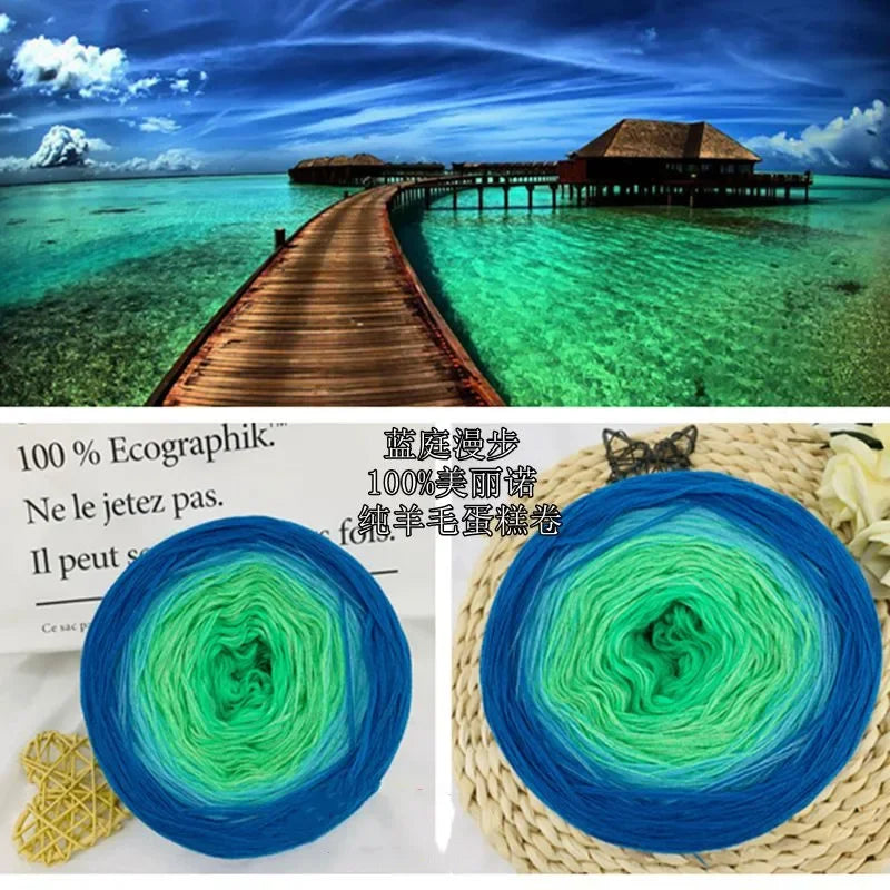 100% Merino Wool Pure Wool Yarn 250g Long Section Dyed Autumn Sweatershawl Diy Handmade Crochet Scarf Thread for Knitting