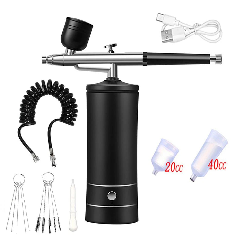 Airbrush Nail Art Painting Kit with Compressor Mini Airbrush for Nail Art Cake Painting Portable Hand Sprayer Gun Airbrush Nail