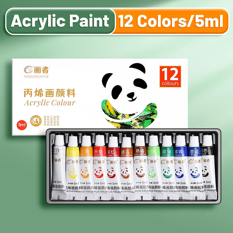 Acrylic Paint Set 12/18/24 Colors 5ml/0.17oz,Water-Proof Portable Art Rich Pigments for DlY Craft,Drawing,Painting,Canvas, Rock