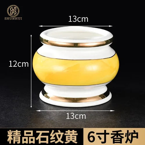 Incense burner for Buddha, household, indoor, ceramic, large incense burner, Buddhist utensils, holy water cup, incense burning