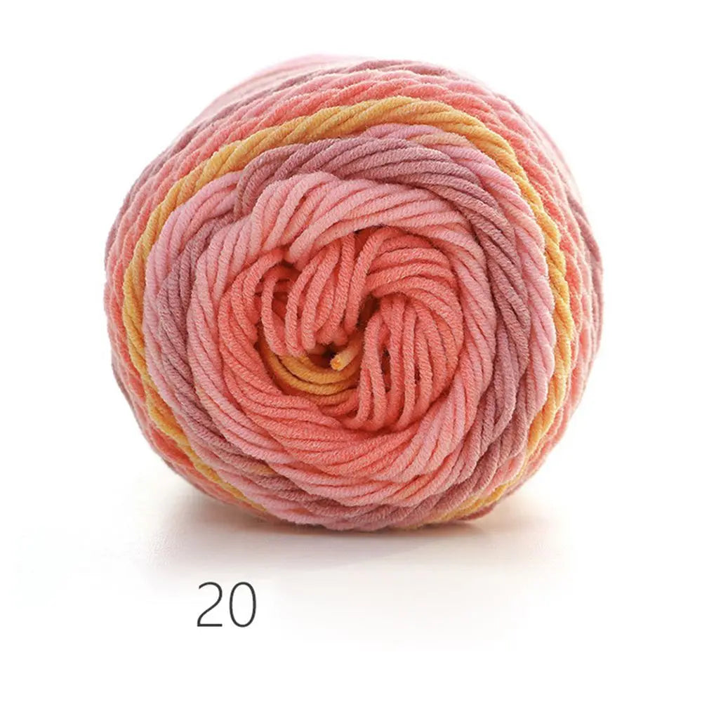 100grams Rainbow Color Hand-woven Cotton Yarn Soft Crochet Thick Yarn For Hand Knitting Warm Sweater Sofa Cushion Scarf DIY
