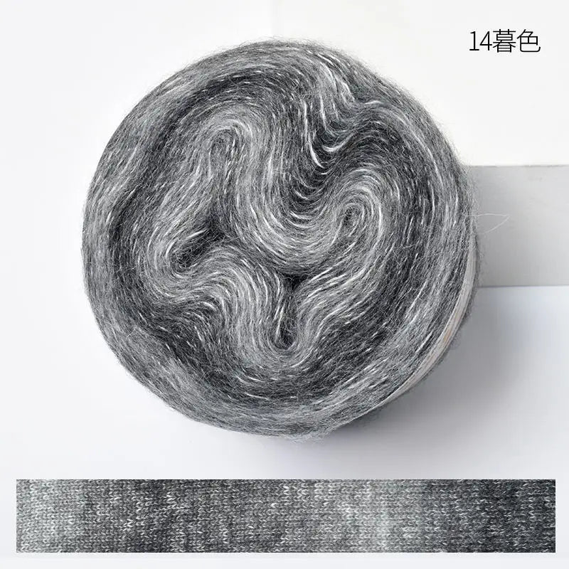 250M Rainbow Gradient Color Cake Yarn Organic Cotton Blend Yarn DIY Spring/Summer Crochet Skirt Lace Line Hand-Woven Soft Yarn