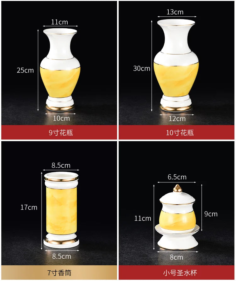 Incense burner for Buddha, household, indoor, ceramic, large incense burner, Buddhist utensils, holy water cup, incense burning