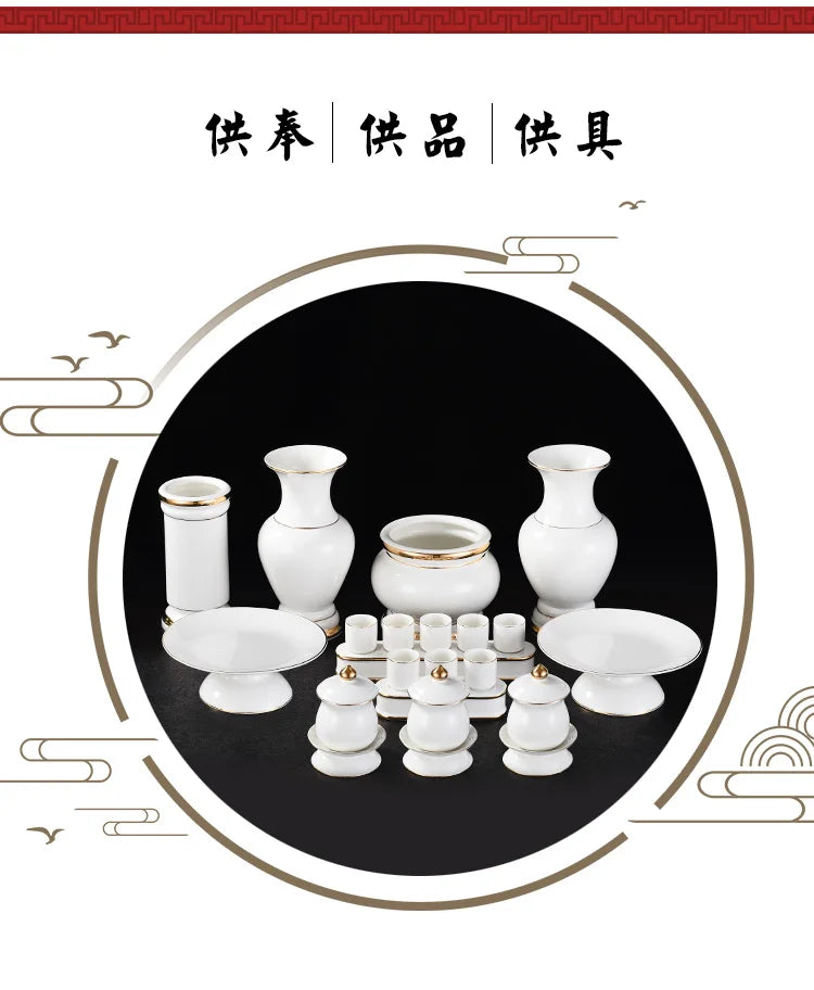 Incense burner for Buddha, household, indoor, ceramic, large incense burner, Buddhist utensils, holy water cup, incense burning