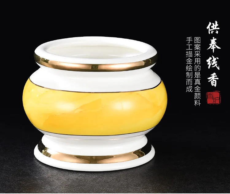 Incense burner for Buddha, household, indoor, ceramic, large incense burner, Buddhist utensils, holy water cup, incense burning
