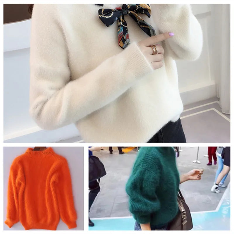 500g Imitation Mink Woolen Yarn Baby Thread Double-sided Woolen Thread DIY Hand-knitted Scarf Shawl Sweater Crochet Thread