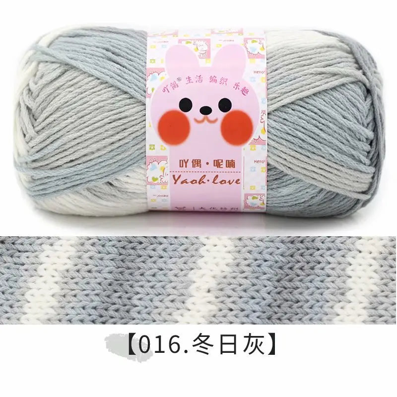 100g/Roll 170M Rainbow Cotton Yarn Segment Byeing 6 Strands Milk Cotton Yarn Threads Hand Knitted Baby DIY Scarves Socks Line