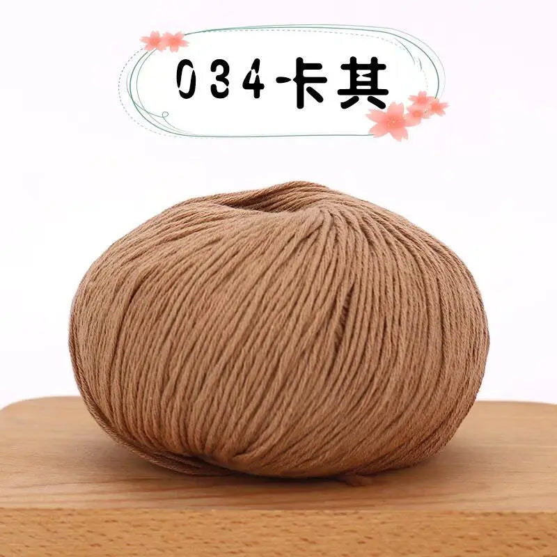 50g 100% Organic Cotton Yarn for Knitting Crocheting Crafts Hand Woven Sweater Yarn Cotton Yarn Threads Hand Knitted DIY Scarves