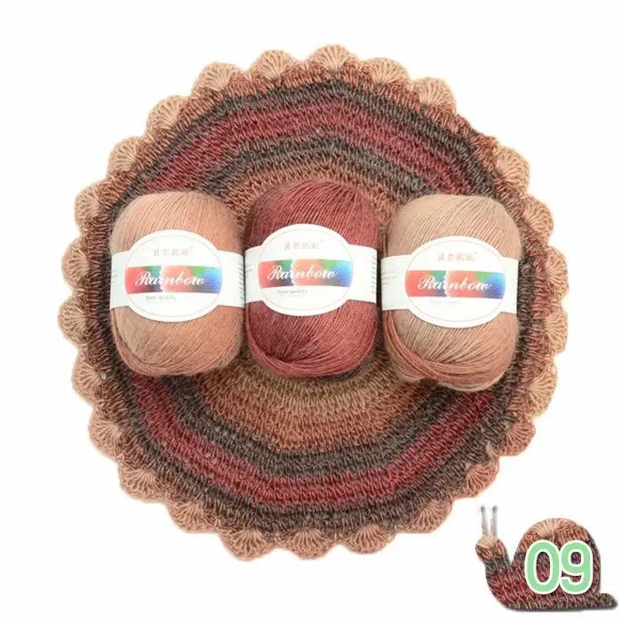 Dyed Rainbow Wool Yarn Gradient Medium Thick Needle Yarn DIY Hand Knitting Woven Hat Scarf Shawl Sweater 50g/pcs