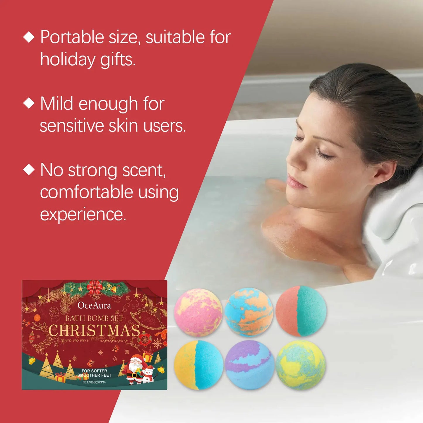 6/12/18pcs Bath Bombs for Kids With Surprise Bubble Bath Ball Anti Fatigue Relaxing Body Care Spa New Year Christmas Gift Set