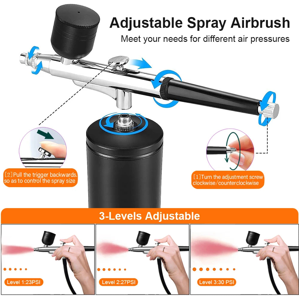 Airbrush Nail Art Painting Kit with Compressor Mini Airbrush for Nail Art Cake Painting Portable Hand Sprayer Gun Airbrush Nail