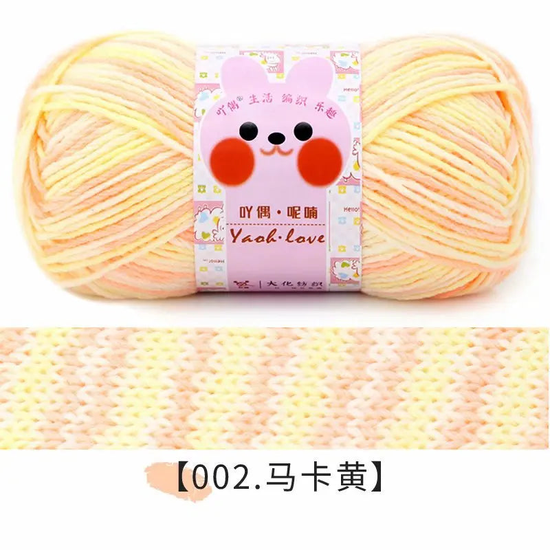 100g/Roll 170M Rainbow Cotton Yarn Segment Byeing 6 Strands Milk Cotton Yarn Threads Hand Knitted Baby DIY Scarves Socks Line
