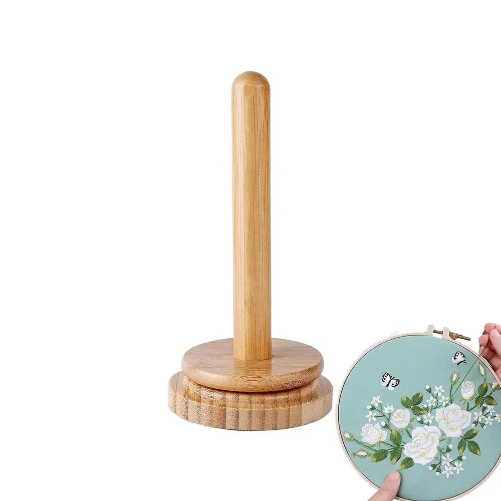 Yarn Holder Stand Wood Manual Yarn Winder Dispenser Rotating Yarn Ball Storage Knitting Accessories forCutting Sewing Crocheting