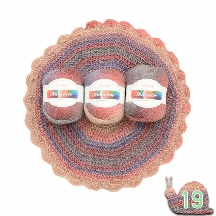 Dyed Rainbow Wool Yarn Gradient Medium Thick Needle Yarn DIY Hand Knitting Woven Hat Scarf Shawl Sweater 50g/pcs