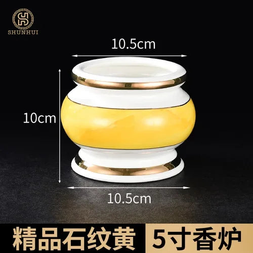 Incense burner for Buddha, household, indoor, ceramic, large incense burner, Buddhist utensils, holy water cup, incense burning
