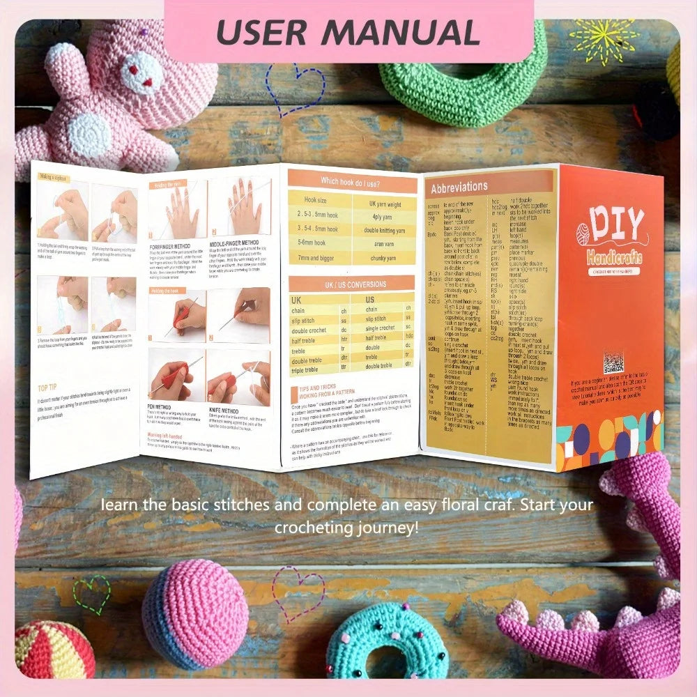 169 pieces/set ultimate crochet kit - suitable for beginners and experienced craftsmen, equipped with yarn and hooks, perfect for kids and adults
