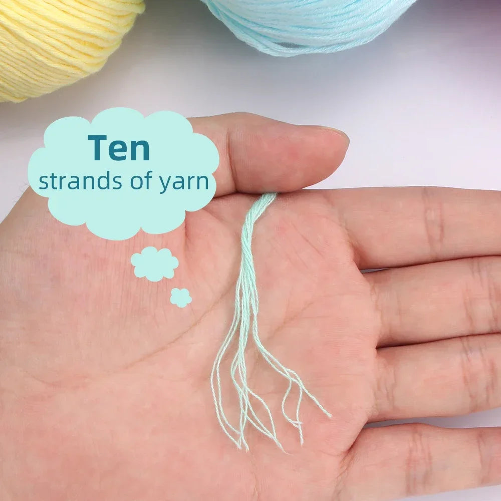 50g 100% Organic Cotton Yarn for Knitting Crocheting Crafts Hand Woven Sweater Yarn Cotton Yarn Threads Hand Knitted DIY Scarves