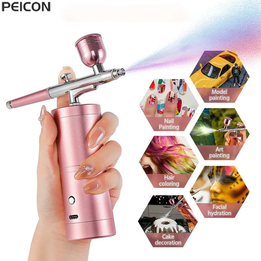 Airbrush with Compressor Airbrush Painting Mini Spray Gun for Painting Wireless Electric Paint Gun Airbrush Kit with Compressor