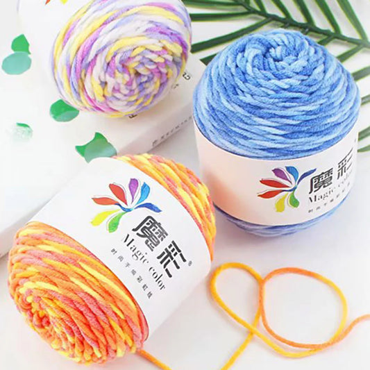 Rainbow Yarn Soft Cotton Knitting Wool Yarn For Crochet 5 Strands Of Hand Knitting Yarn For DIY Sweater Hand-knitted Crafts