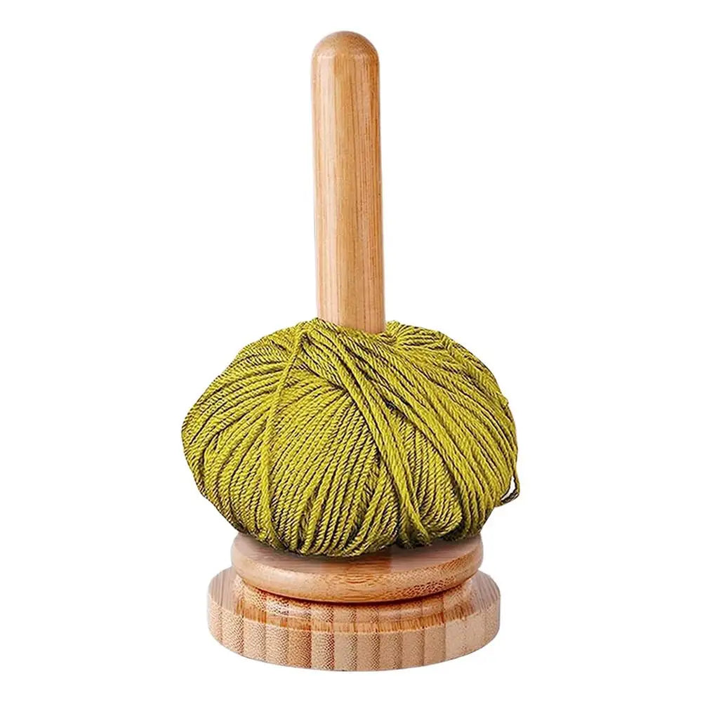 Yarn Holder Stand Wood Manual Yarn Winder Dispenser Rotating Yarn Ball Storage Knitting Accessories forCutting Sewing Crocheting