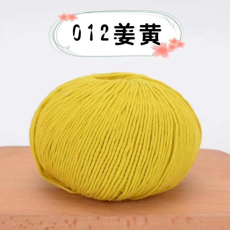 50g 100% Organic Cotton Yarn for Knitting Crocheting Crafts Hand Woven Sweater Yarn Cotton Yarn Threads Hand Knitted DIY Scarves